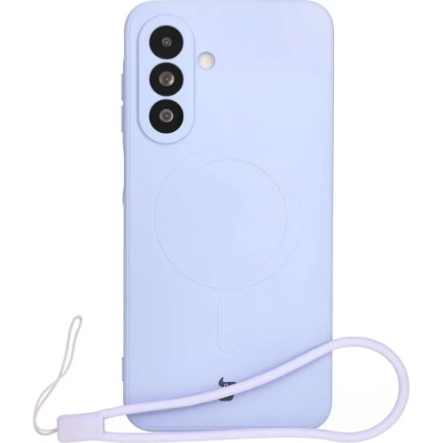 Silikonowe etui z pierścieniem magnetycznym Bizon Case Silicone Magnetic Sq do Samsung Galaxy A26 5G jasnofioletowe