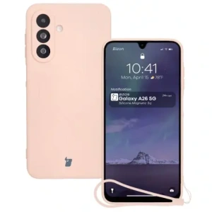 Hurtownia GSM - Silikonové pouzdro s magnetickým kroužkem Bizon Case Silicone Magnetic Sq pro Samsung Galaxy A26 5G světle růžové - BIZ8338 - {ean13} - Hurt