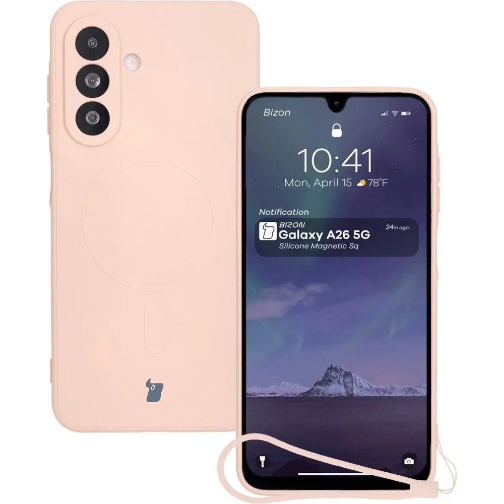 Hurtownia GSM - Bizon Caz Silicon Magnetic Sq Samsung Galaxy A26 5G roz deschis - BIZ8338 - {ean13} - Hurt
