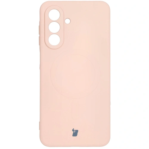 Silikonowe etui z pierścieniem magnetycznym Bizon Case Silicone Magnetic Sq do Samsung Galaxy A26 5G jasnoróżowe