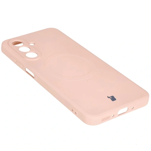 Silikonowe etui z pierścieniem magnetycznym Bizon Case Silicone Magnetic Sq do Samsung Galaxy A26 5G jasnoróżowe