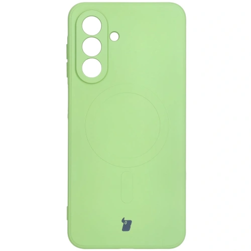 Silikonowe etui z pierścieniem magnetycznym Bizon Case Silicone Magnetic Sq do Samsung Galaxy A26 5G jasnozielone