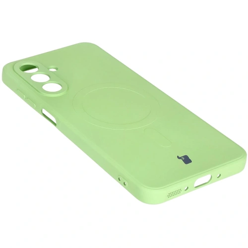 Silikonowe etui z pierścieniem magnetycznym Bizon Case Silicone Magnetic Sq do Samsung Galaxy A26 5G jasnozielone