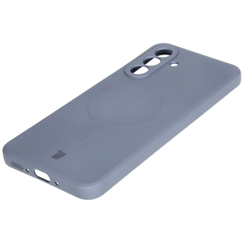 Silikonowe etui z pierścieniem magnetycznym Bizon Case Silicone Magnetic Sq do Samsung Galaxy A26 5G szare