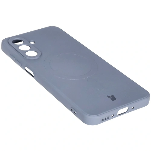Silikonowe etui z pierścieniem magnetycznym Bizon Case Silicone Magnetic Sq do Samsung Galaxy A26 5G szare