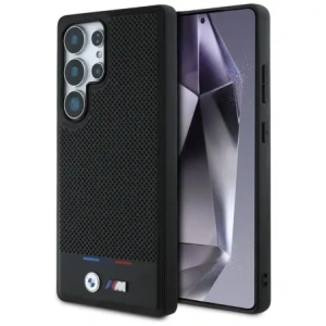 Hurtownia GSM - Etui BMW Leather Tricolor Stripe MagSafe do Samsung Galaxy S25 Ultra černé - BMW808 - {ean13} - Hurt