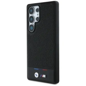 Hurtownia GSM - Etui BMW Leather Tricolor Stripe MagSafe do Samsung Galaxy S25 Ultra černé - BMW808 - {ean13} - Hurt