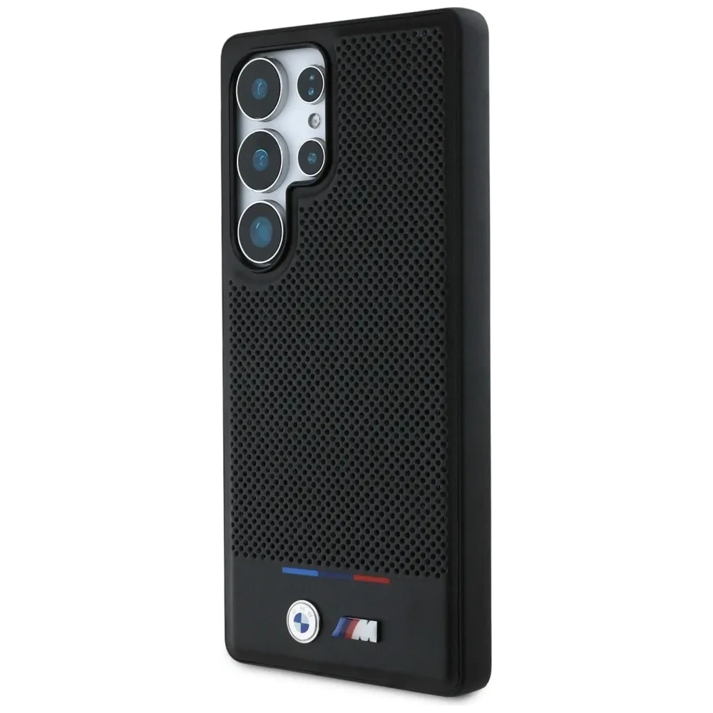 Wholesale BMW Leather Tricolor Stripe MagSafe Samsung Galaxy S25 Ultra black - BMW808 - {ean13} - Hurt