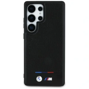 Hurtownia GSM - Etui BMW Leather Tricolor Stripe MagSafe do Samsung Galaxy S25 Ultra černé - BMW808 - {ean13} - Hurt