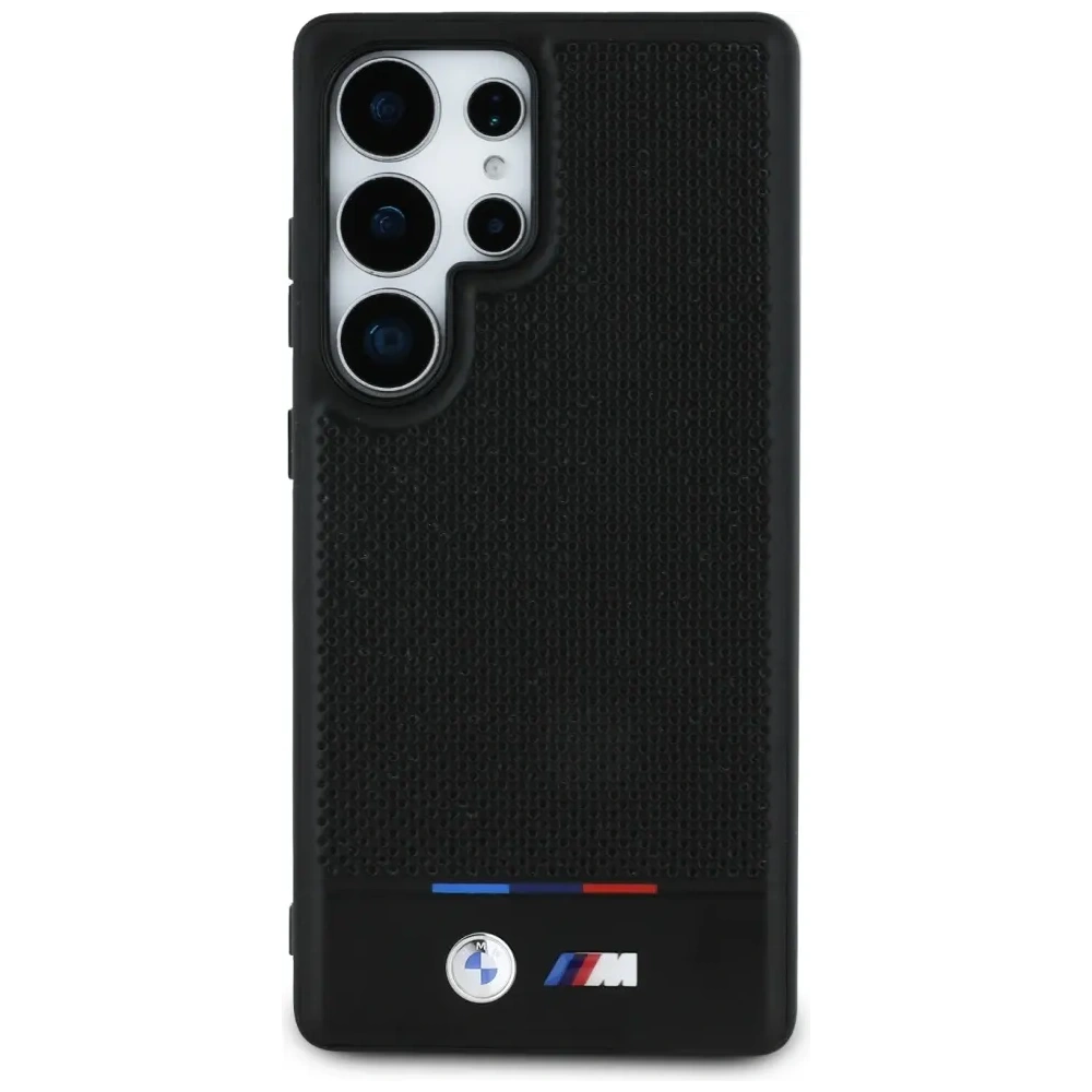 Wholesale BMW Leather Tricolor Stripe MagSafe Samsung Galaxy S25 Ultra black - BMW808 - {ean13} - Hurt