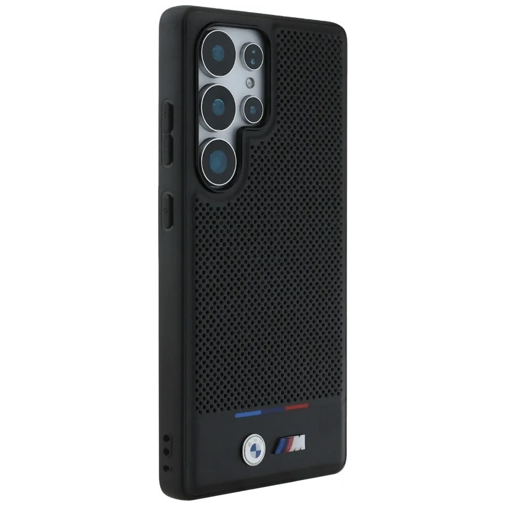Hurtownia GSM - BMW Bőr Tricolor Csík MagSafe Samsung Galaxy S25 Ultra fekete - BMW808 - {ean13} - Hurt