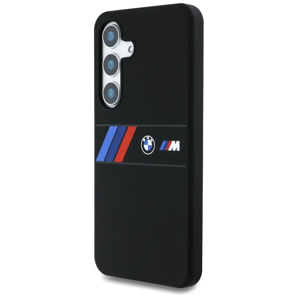 Wholesale BMW Silicone Middle Tricolor Stripes MagSafe Samsung Galaxy S25 black - BMW810 - {ean13} - Hurt