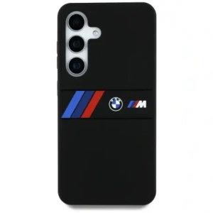 Hurtownia GSM - Etui BMW silikonové střední trikolorové pruhy MagSafe pro Samsung Galaxy S25 černé - BMW810 - {ean13} - Hurt