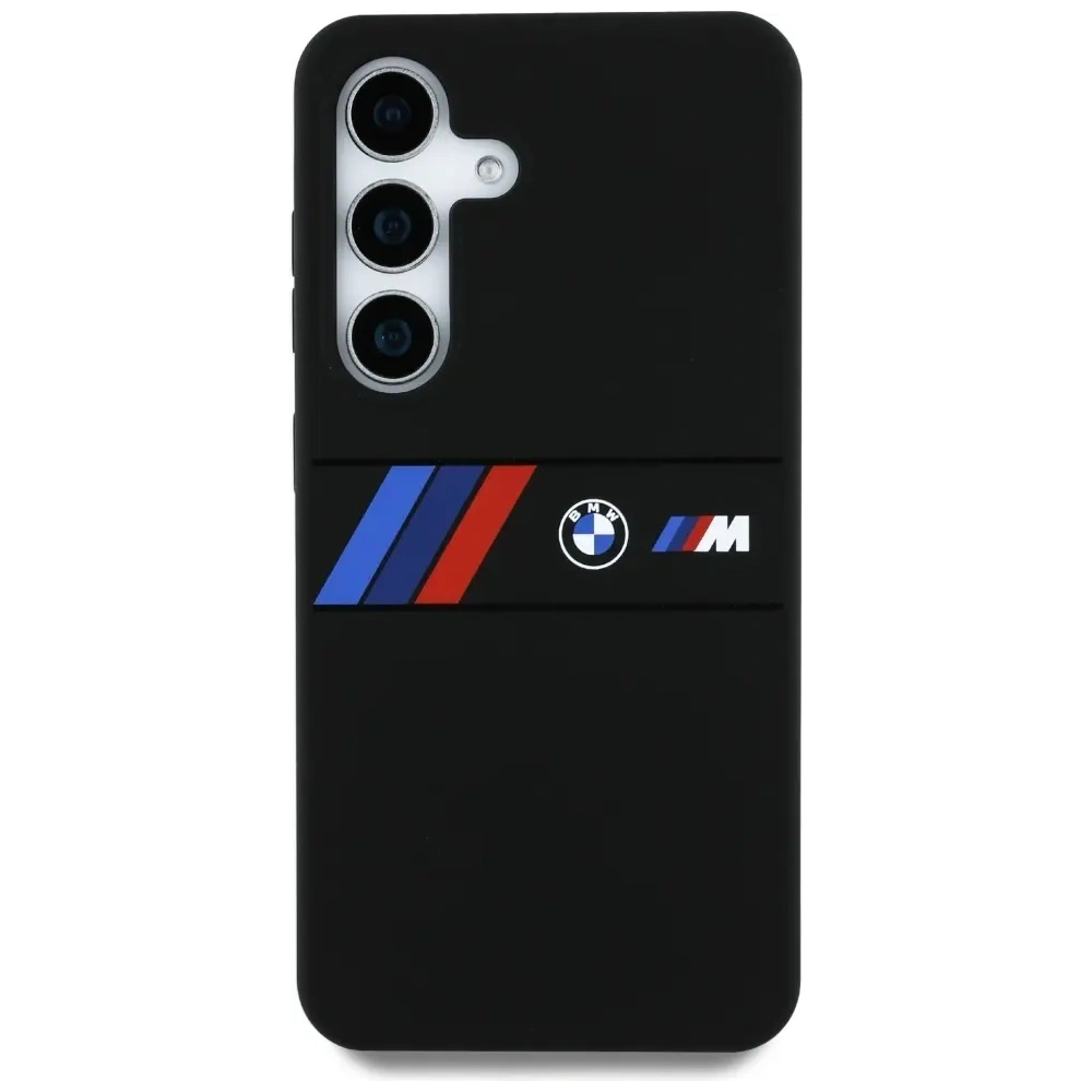Wholesale BMW Silicone Middle Tricolor Stripes MagSafe Samsung Galaxy S25 black - BMW810 - {ean13} - Hurt