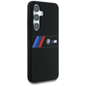 Hurtownia GSM - Etui BMW silikonové střední trikolorové pruhy MagSafe pro Samsung Galaxy S25 černé - BMW810 - {ean13} - Hurt