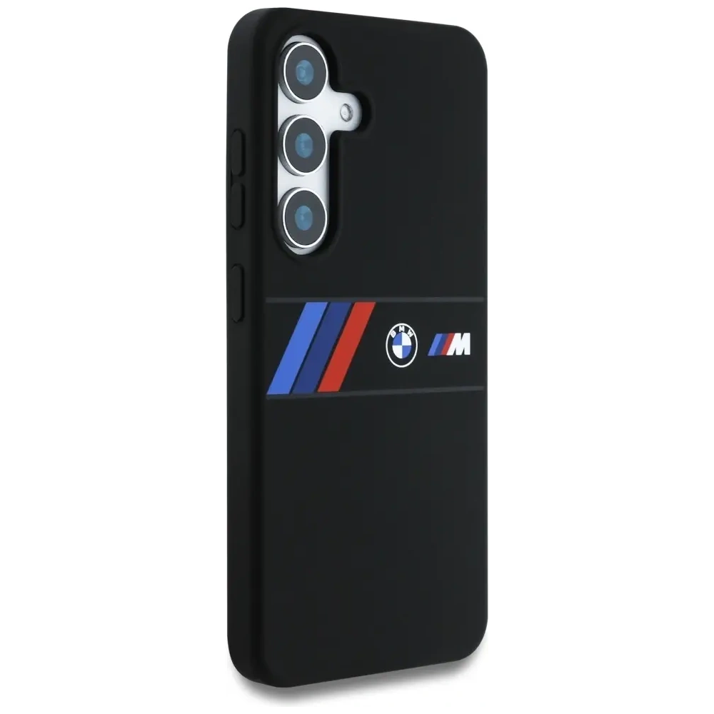 Wholesale BMW Silicone Middle Tricolor Stripes MagSafe Samsung Galaxy S25 black - BMW810 - {ean13} - Hurt