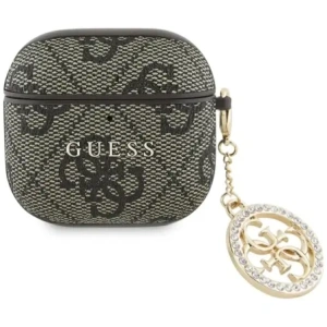 Etui Guess 4G Strass Charm do Apple AirPods 4 brązowy