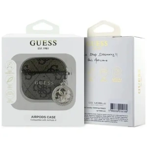 Etui Guess 4G Strass Charm do Apple AirPods 4 brązowy