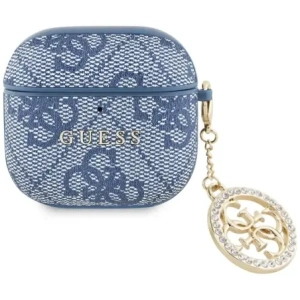 Etui Guess 4G Strass Charm do Apple AirPods 4 niebieski