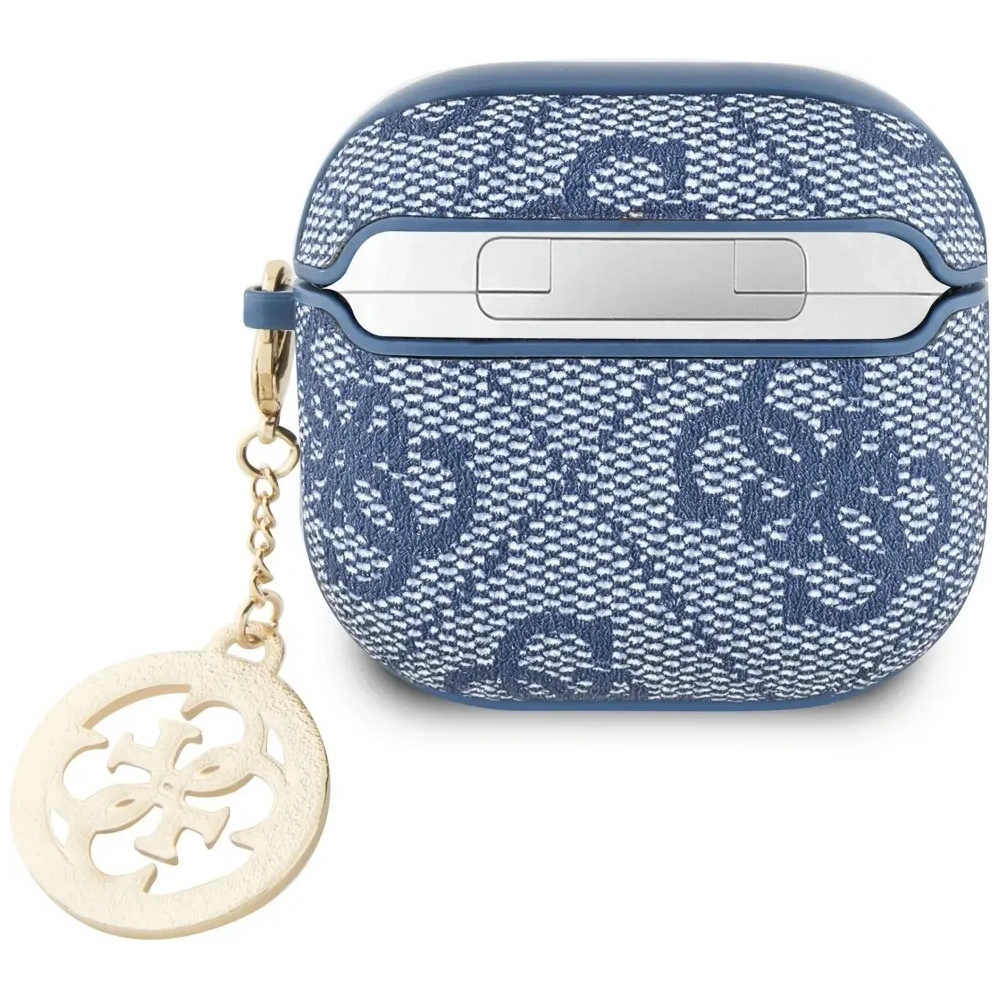 Etui Guess 4G Strass Charm do Apple AirPods 4 niebieski