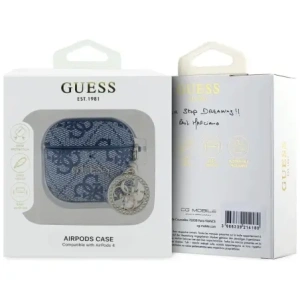 Etui Guess 4G Strass Charm do Apple AirPods 4 niebieski