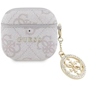 Etui Guess 4G Strass Charm do Apple AirPods 4 różowy