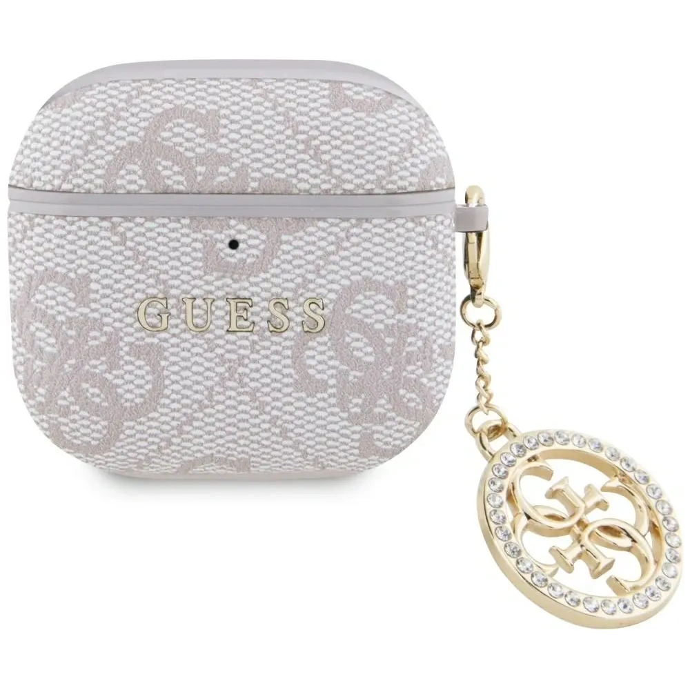 Etui Guess 4G Strass Charm do Apple AirPods 4 różowy