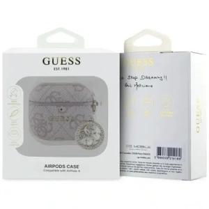 Etui Guess 4G Strass Charm do Apple AirPods 4 różowy