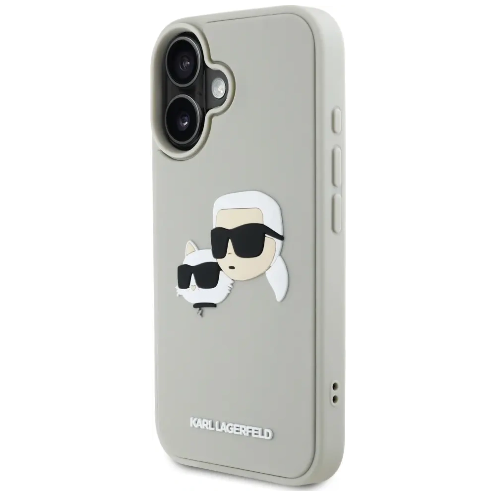 Wholesale Karl Lagerfeld HC 3D Rubber Double Heads Apple iPhone 16 beige - KLD21889 - {ean13} - Hurt