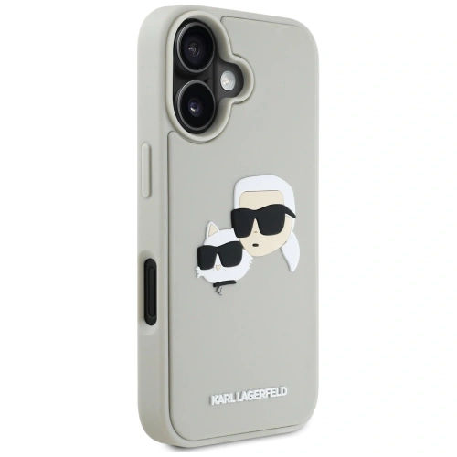 Etui Karl Lagerfeld HC 3D Rubber Double Heads do Apple iPhone 16 beżowy