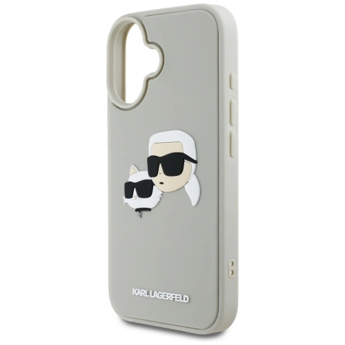 Etui Karl Lagerfeld HC 3D Rubber Double Heads do Apple iPhone 16 beżowy