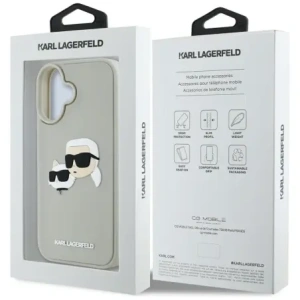 Wholesale Karl Lagerfeld HC 3D Rubber Double Heads Apple iPhone 16 beige - KLD21889 - {ean13} - Hurt