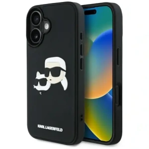 Hurtownia GSM - Karl Lagerfeld HC 3D Rubber Double Heads Apple iPhone 16 negru - KLD21890 - {ean13} - Hurt