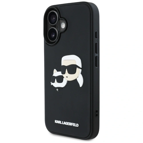 Etui Karl Lagerfeld HC 3D Rubber Double Heads do Apple iPhone 16 czarny