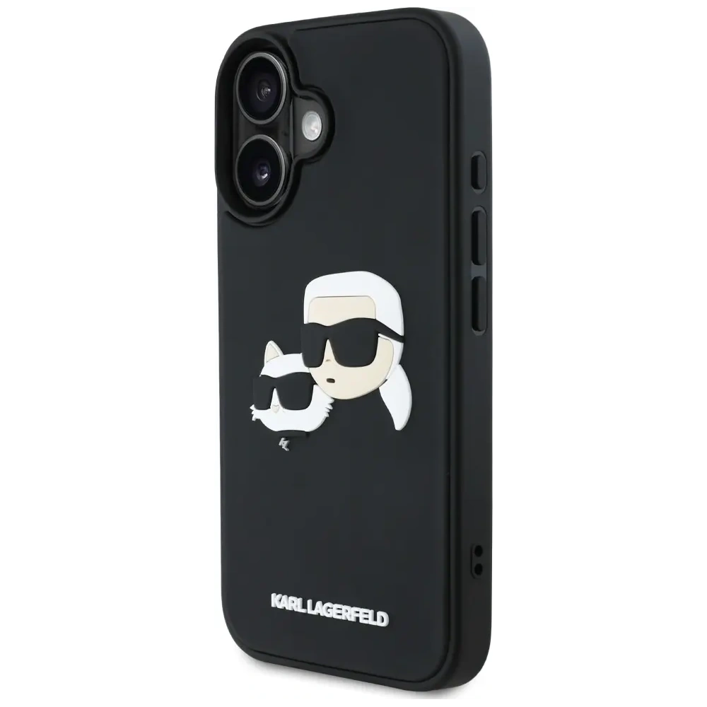 Wholesale Karl Lagerfeld HC 3D Rubber Double Heads Apple iPhone 16 black - KLD21890 - {ean13} - Hurt