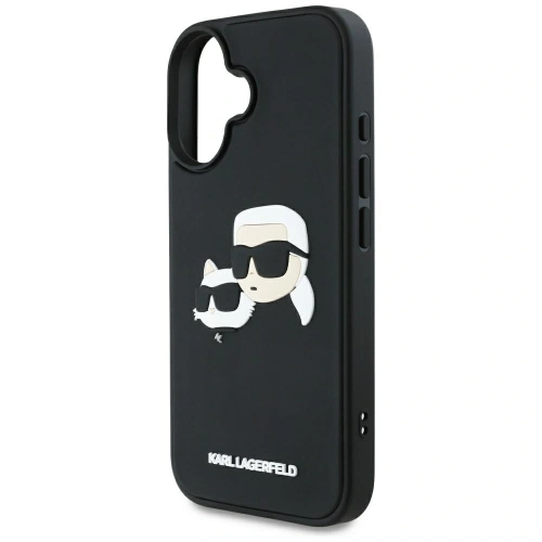 Etui Karl Lagerfeld HC 3D Rubber Double Heads do Apple iPhone 16 czarny