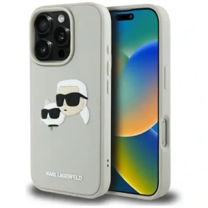 Hurtownia GSM - Etui Karl Lagerfeld HC 3D Rubber Double Heads do Apple iPhone 16 Pro béžový - KLD21891 - {ean13} - Hurt