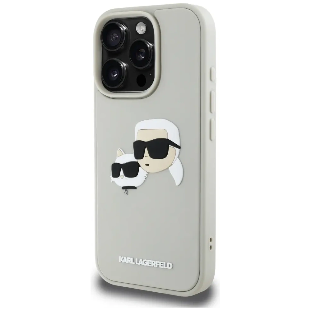 Hurtownia GSM - Karl Lagerfeld HC 3D Gumi Dupla Fej Apple iPhone 16 Pro bézs - KLD21891 - {ean13} - Hurt