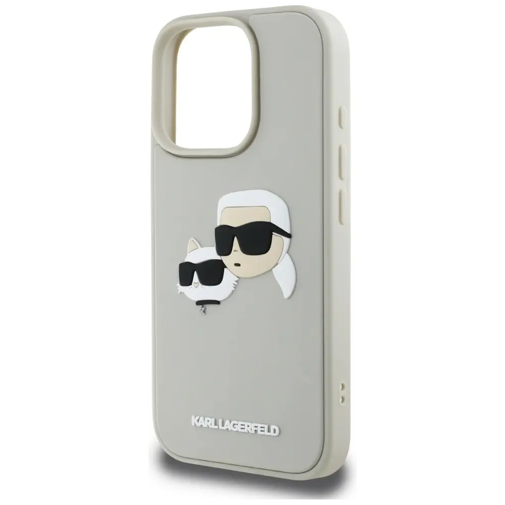 Wholesale Karl Lagerfeld HC 3D Rubber Double Heads Apple iPhone 16 Pro beige - KLD21891 - {ean13} - Hurt