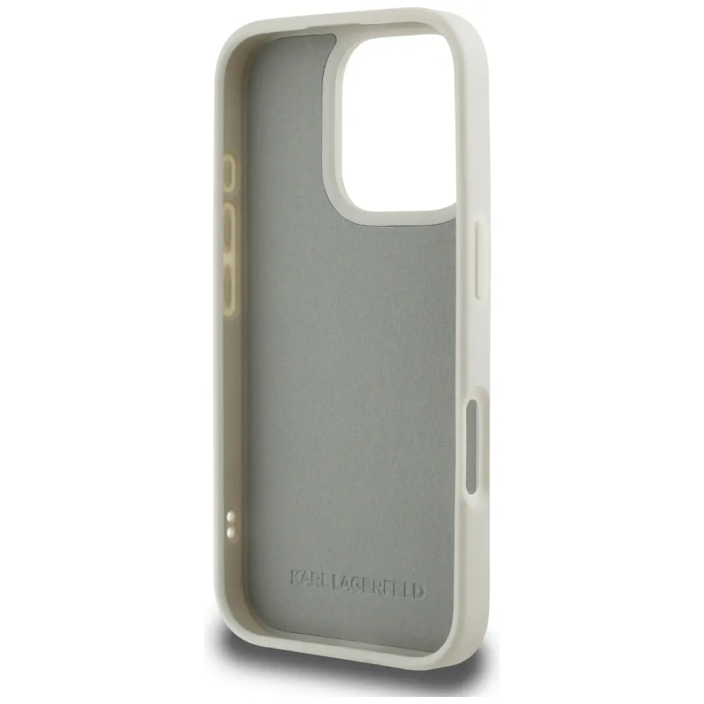 Hurtownia GSM - Karl Lagerfeld HC 3D Gumi Dupla Fej Apple iPhone 16 Pro bézs - KLD21891 - {ean13} - Hurt