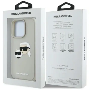 Hurtownia GSM - Etui Karl Lagerfeld HC 3D Rubber Double Heads do Apple iPhone 16 Pro béžový - KLD21891 - {ean13} - Hurt