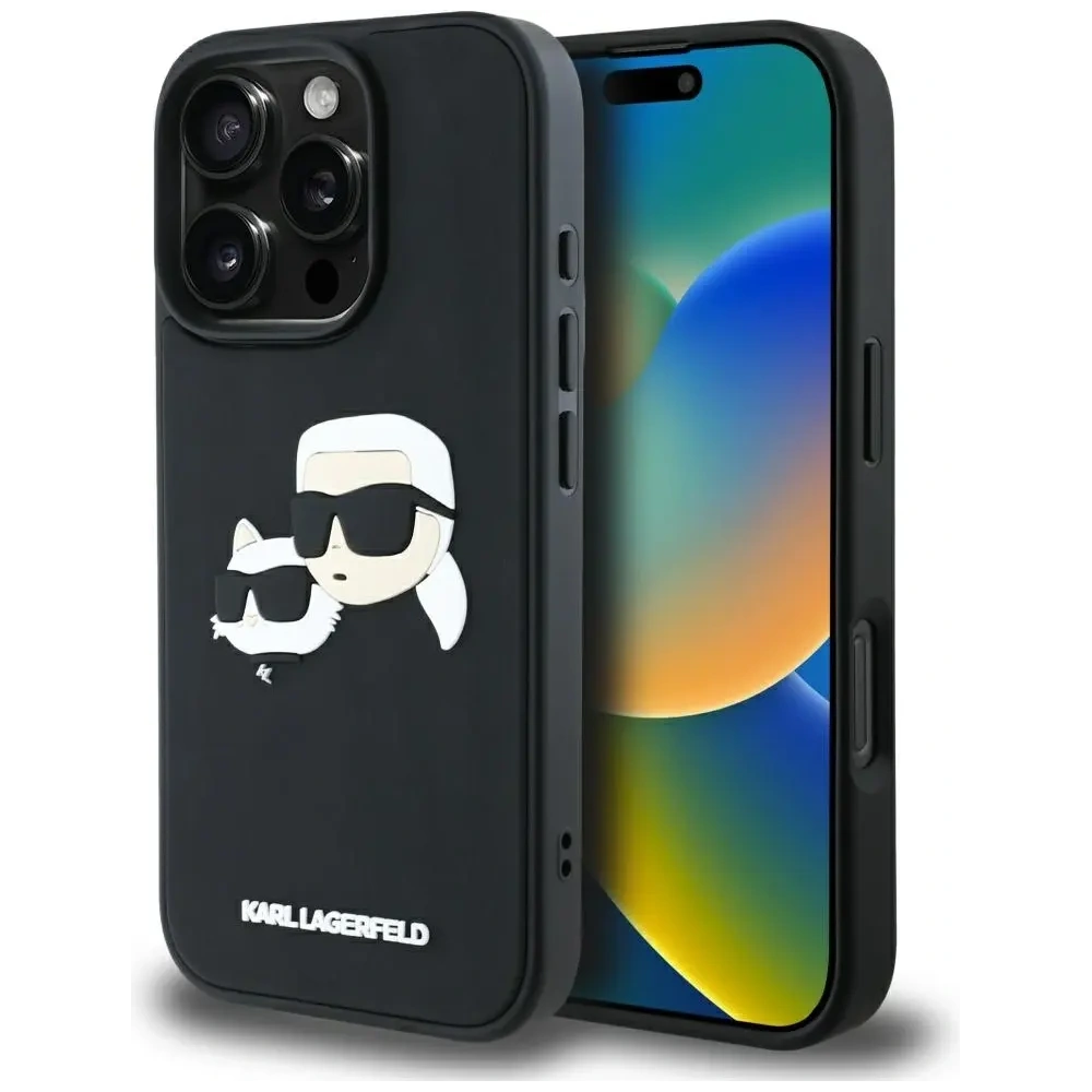 Hurtownia GSM - Etui Karl Lagerfeld HC 3D Rubber Double Heads do Apple iPhone 16 Pro černé - KLD21892 - {ean13} - Hurt