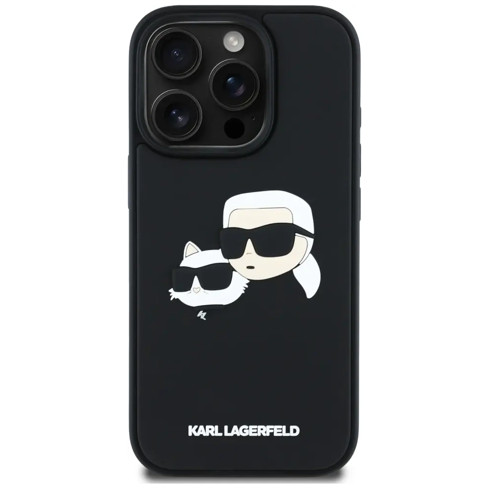 Hurtownia GSM - Karl Lagerfeld HC 3D Gummi Doppelköpfe Apple iPhone 16 Pro schwarz - KLD21892 - {ean13} - Hurt