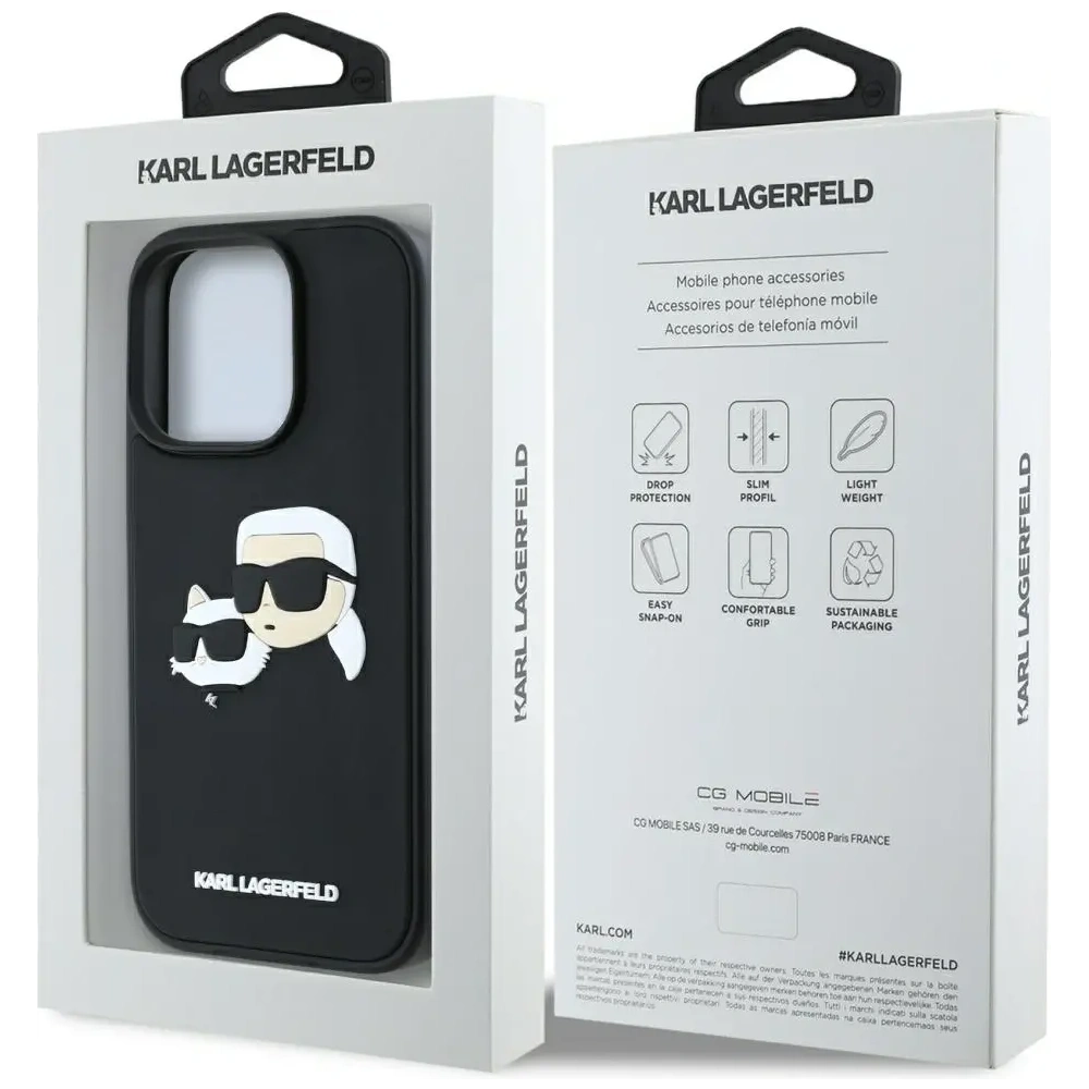 Hurtownia GSM - Etui Karl Lagerfeld HC 3D Rubber Double Heads do Apple iPhone 16 Pro černé - KLD21892 - {ean13} - Hurt