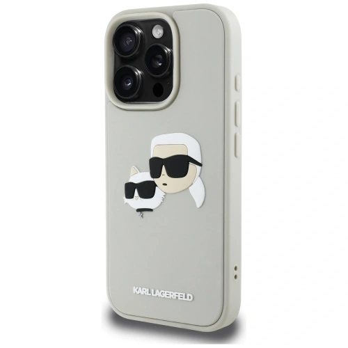 Etui Karl Lagerfeld HC 3D Rubber Double Heads do Apple iPhone 16 Pro Max beżowy
