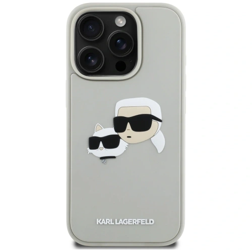Etui Karl Lagerfeld HC 3D Rubber Double Heads do Apple iPhone 16 Pro Max beżowy