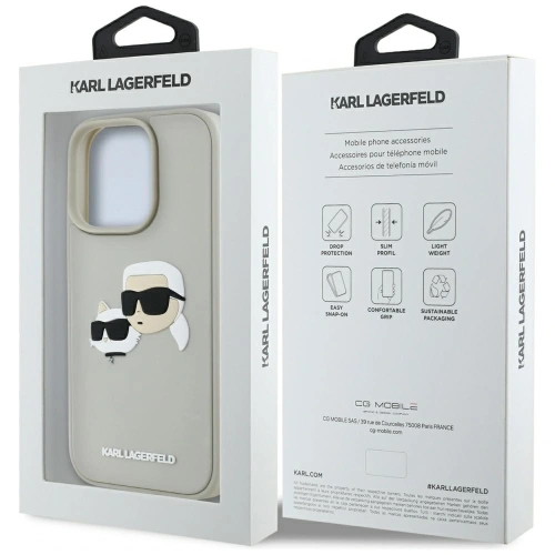 Etui Karl Lagerfeld HC 3D Rubber Double Heads do Apple iPhone 16 Pro Max beżowy