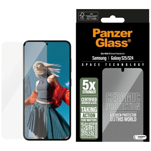 Szkło ceramiczne PanzerGlass Ultra-Wide Fit do Samsung Galaxy S25 ceramic