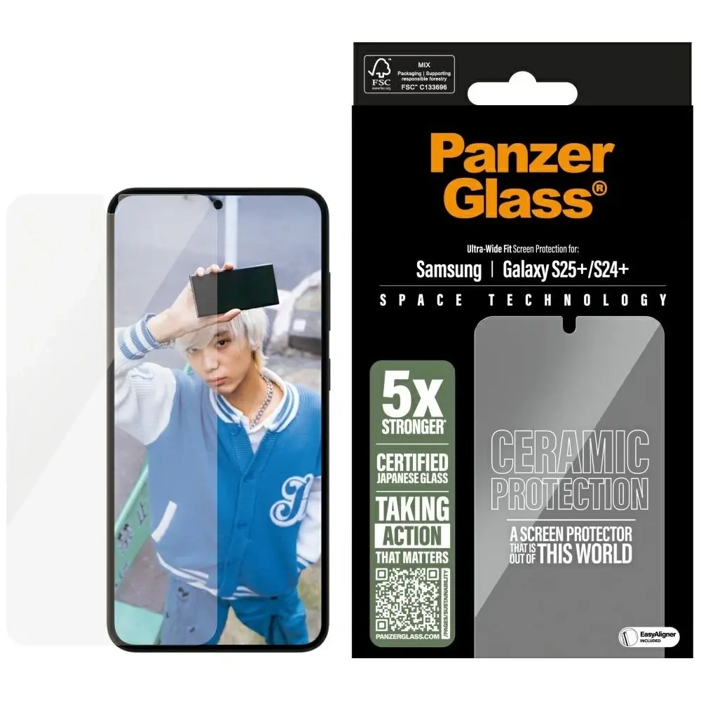 Hurtownia GSM - Keramické sklo PanzerGlass Ultra-Wide Fit pro Samsung Galaxy S25+ Plus keramické - PZG800 - {ean13} - Hurt