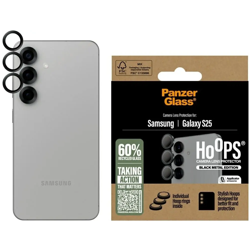 Hurtownia GSM - Tvrzené sklo na objektiv PanzerGlass Hoops Lens Protector pro Samsung Galaxy S25 černé - PZG801 - {ean13} - Hurt